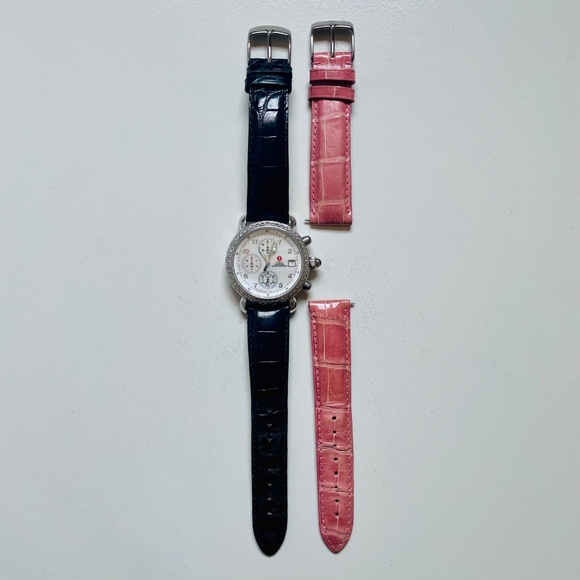 MICHELE Vintage Diamond CSX Chronograph Watch w/Original Wooden Box - Picture 10 of 14